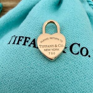 Return to Tiffany & Co. 18K Rose Gold Mini Heart Lock Pendant Charm